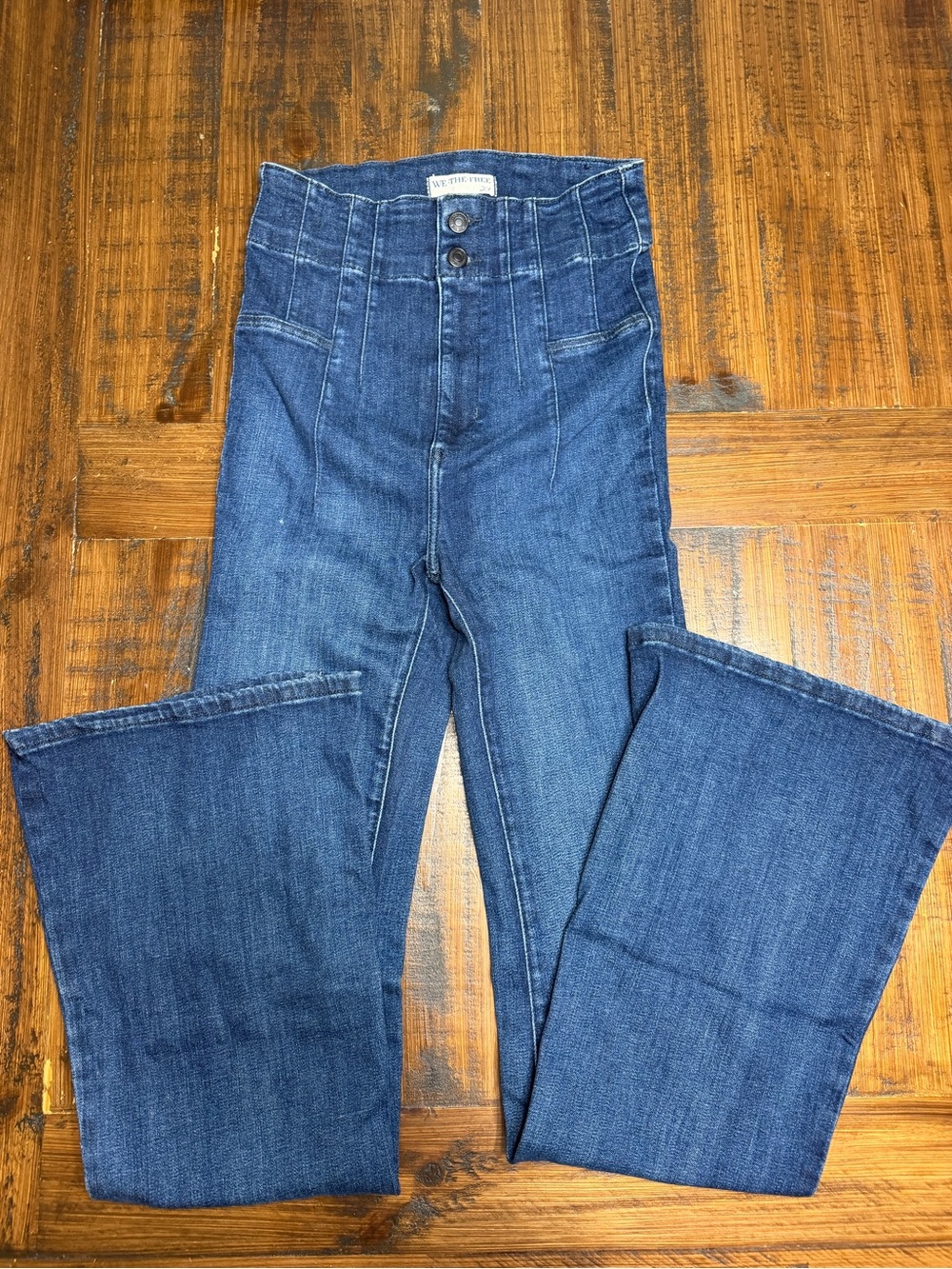 J. Crew Dark Blue High-Rise Flare Jeans